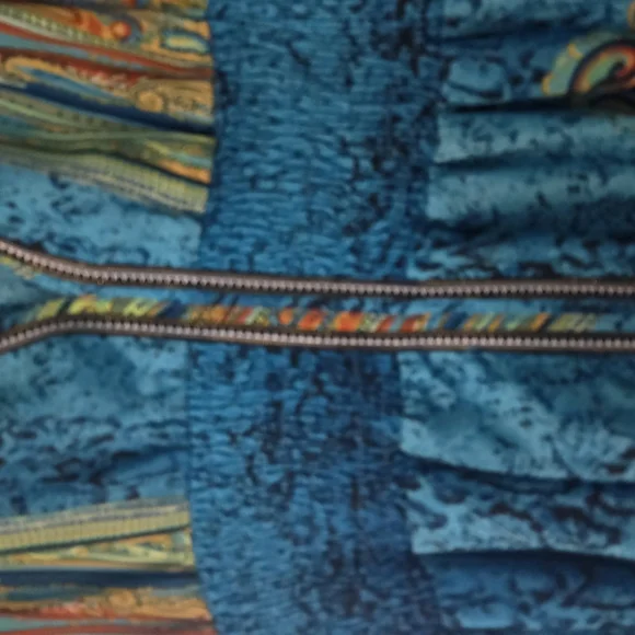 Blue Patterned Long Dress - Picture 4 of 9